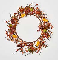 22" Gourd w/ Berries Wreath - CLOSEOUT