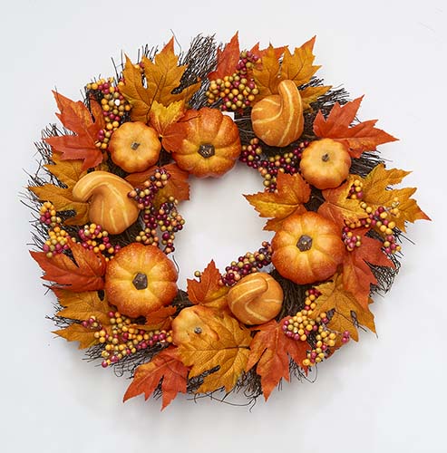 22" Pumpkin Berry Wreath