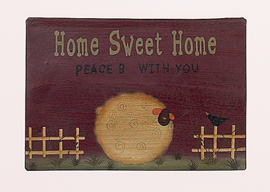 14" x 9.5" Tin Home Sweet Home Plaque
