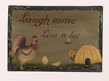 14" x 9.5" Tin Laugh Some Live a Lot Plaque