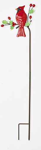 36" Metal Cardinal Yard Stake