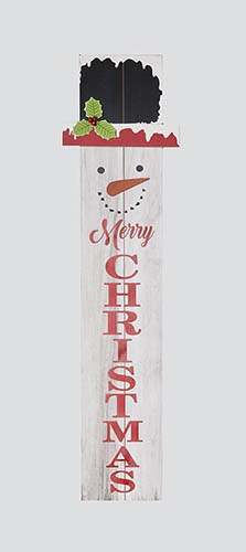 40" Wood Snowman Merry Christmas Sign
