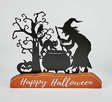 10" Happy Halloween Metal & Wood Scene Tabletop