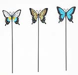 21" Metal Butterfly Garden Stake, 3 Asst