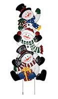 49" Metal Stacked Snowman Stake