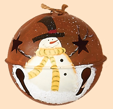 5.5" Handpainted Tin Jingle Bell Ornament