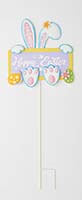 35" Metal Happy Easter Bunny Yard Stake