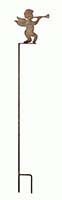 6" Iron Angel Blowing Horn on 26" Yard Stake
