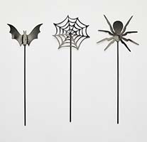 15" Iron Spider, Bat, Spider Web Halloween Figures Pick, 3 Assorted