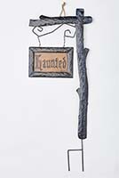 37" Metal Halloween Haunted Sign Post Stake