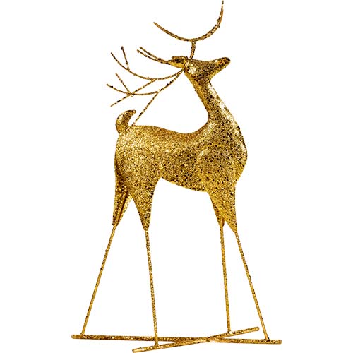20" Standing Metal Raindeer, Gold