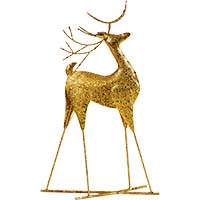 20" Standing Metal Raindeer, Gold