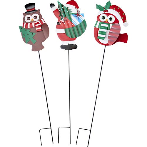 36" Christmas Metal Stake, 3 Assorted