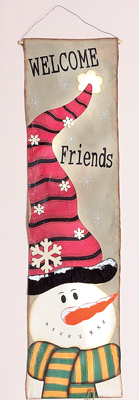40" Canvas Banner w/ Snowman Face