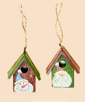 2" Metal Birdhouse Ornament