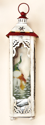 11" Hanging Metal Snowman Lantern