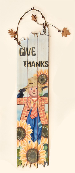 20" Wood sign with Give Thanks