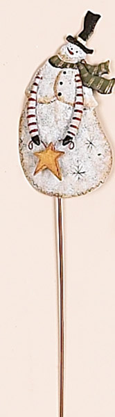 13" Metal Snowman Pick (4.5" Snowman)