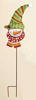 33" Metal Snowman on Stake