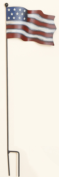 21" Tin Flag on Pole