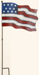 28" Tin Flag on Pole