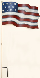 36" Tin Flag on Pole
