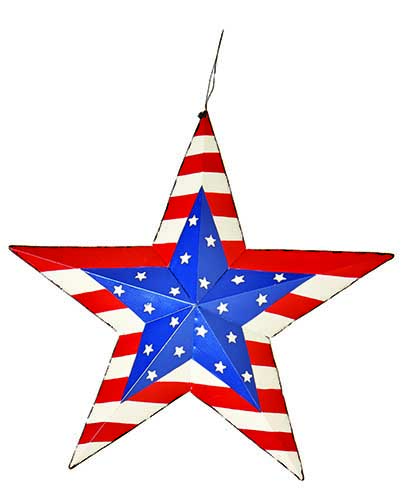 16" Tin American Flag Barn Star