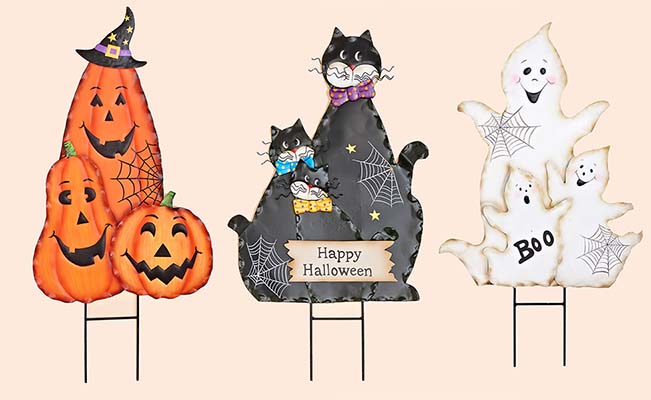 30" Metal Halloween Figures Stake