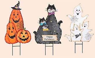 30" Metal Halloween Figures Stake