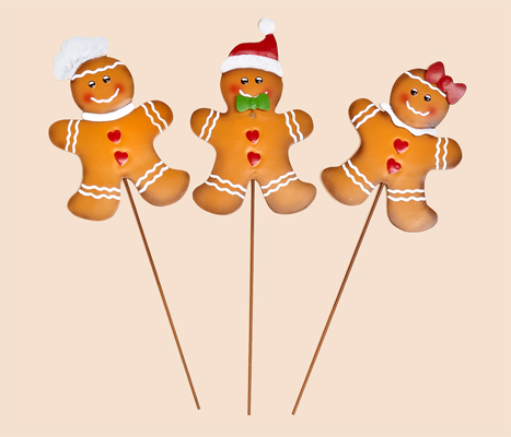 14" Metal Christmas Gingerbread Man on Stake