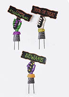 24" Hand Holding Halloween Sign 3 Asst 