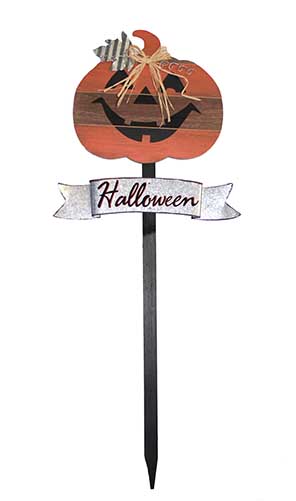 35" Wood Jack O Lantern Stake