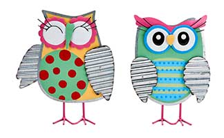 9" Metal Standing Owl