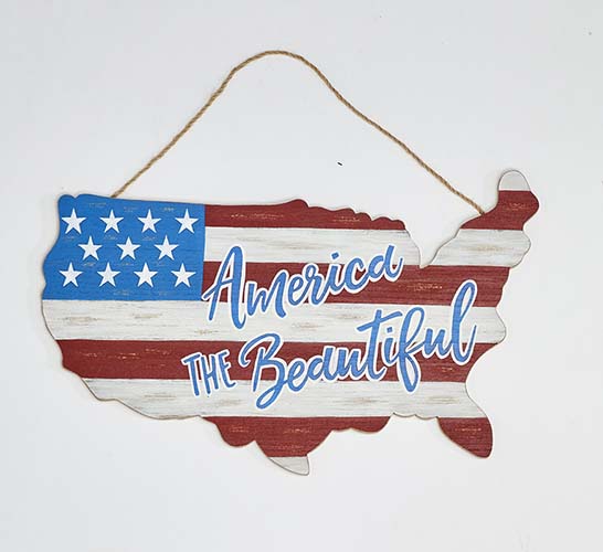 11" Distressed USA Americana Map