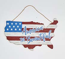 11" Distressed USA Americana Map