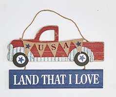 8" Hanging Americana Wood Truck