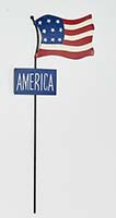 18" METAL AMERICANA FLAG STAKE WITH SIGN