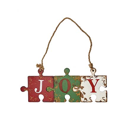 18" Wooden Joy Puzzle Sign