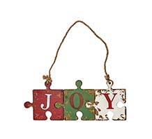 18" Wooden Joy Puzzle Sign