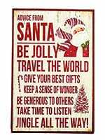 18"X12" Santa Advice Wood Sign - CLOSEOUT