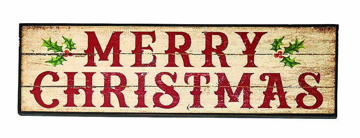 28" Wood Merry Christmas Sign