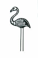 27" Metal Skeleton Flamingo on 8" Stake, 2 Asst