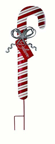 36" Tin Candy Cane Stake