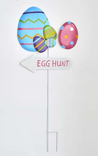 32" Metal Egg Stake with Sign