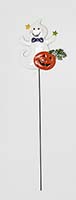 24" Metal Ghost w/ Pumpkin on Stake
