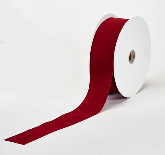 Velvet Ribbon Dark Red, 2.5" Width, 50 Yards