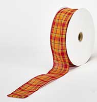Autumn Plaid Wired Ribbon 2.5" Wide, 50 Yards