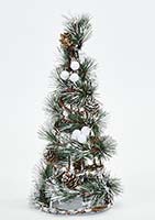 14" Snowy Pine Cone Tabletop Tree