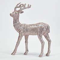 18" Rose Gold Glittered Deer