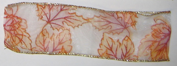Glitter Fall Leaf Wired, # 40